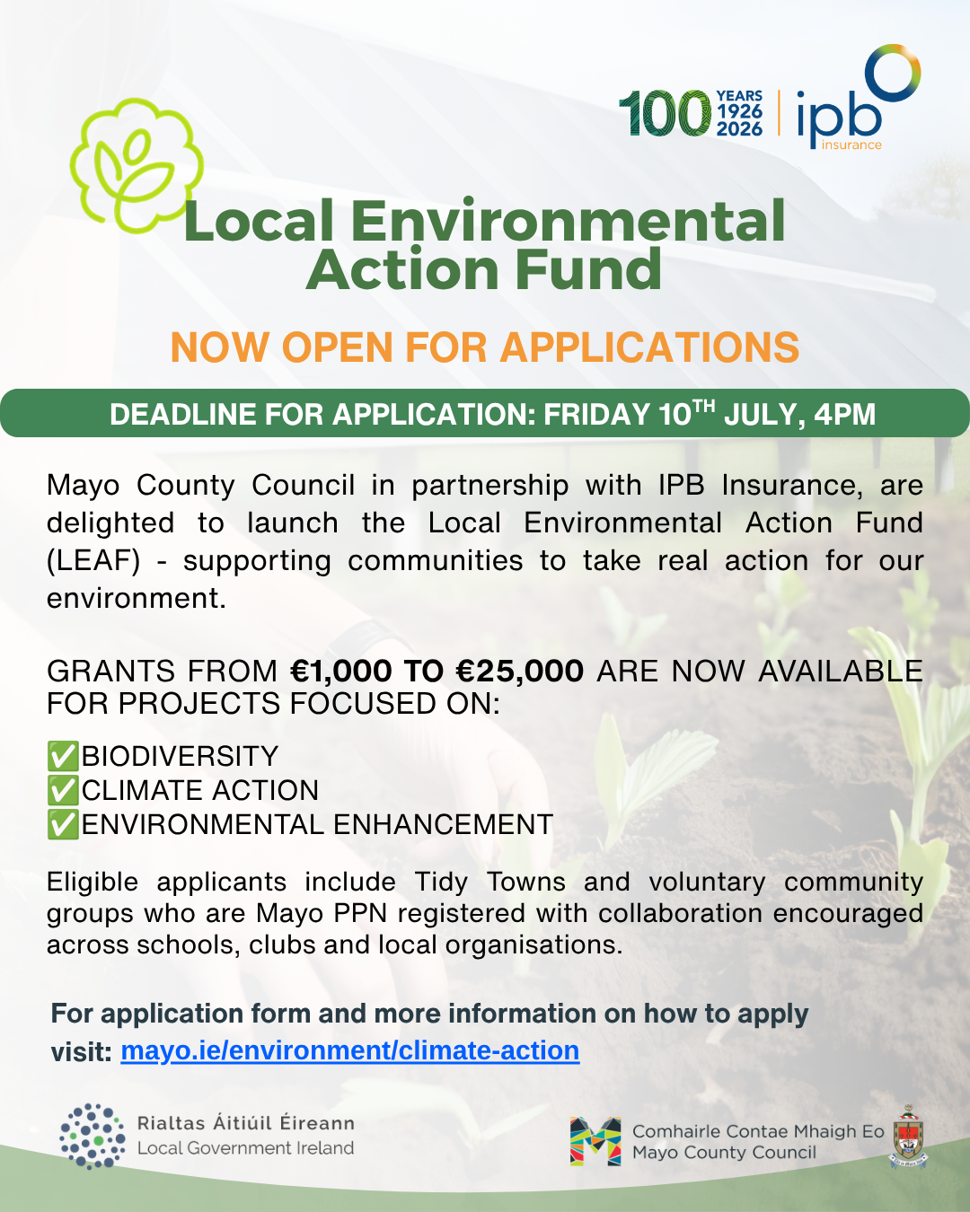 Local Environmental Action Fund (LEAF) 2026 - Deadline Extended to July ...